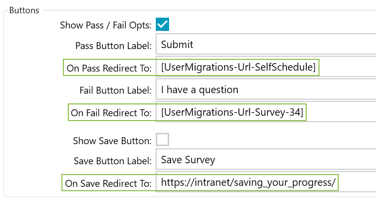 Redirecting on Survey Submit