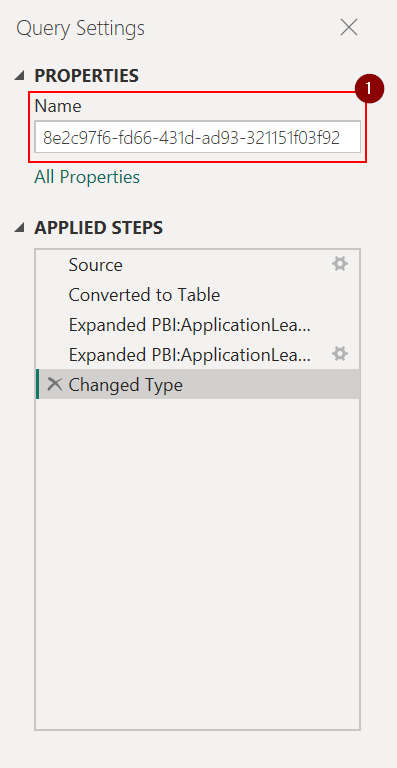 Changing the Properties in Power BI Power Query Editor