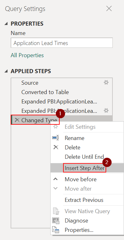 Add a new step in the Power Query Editor